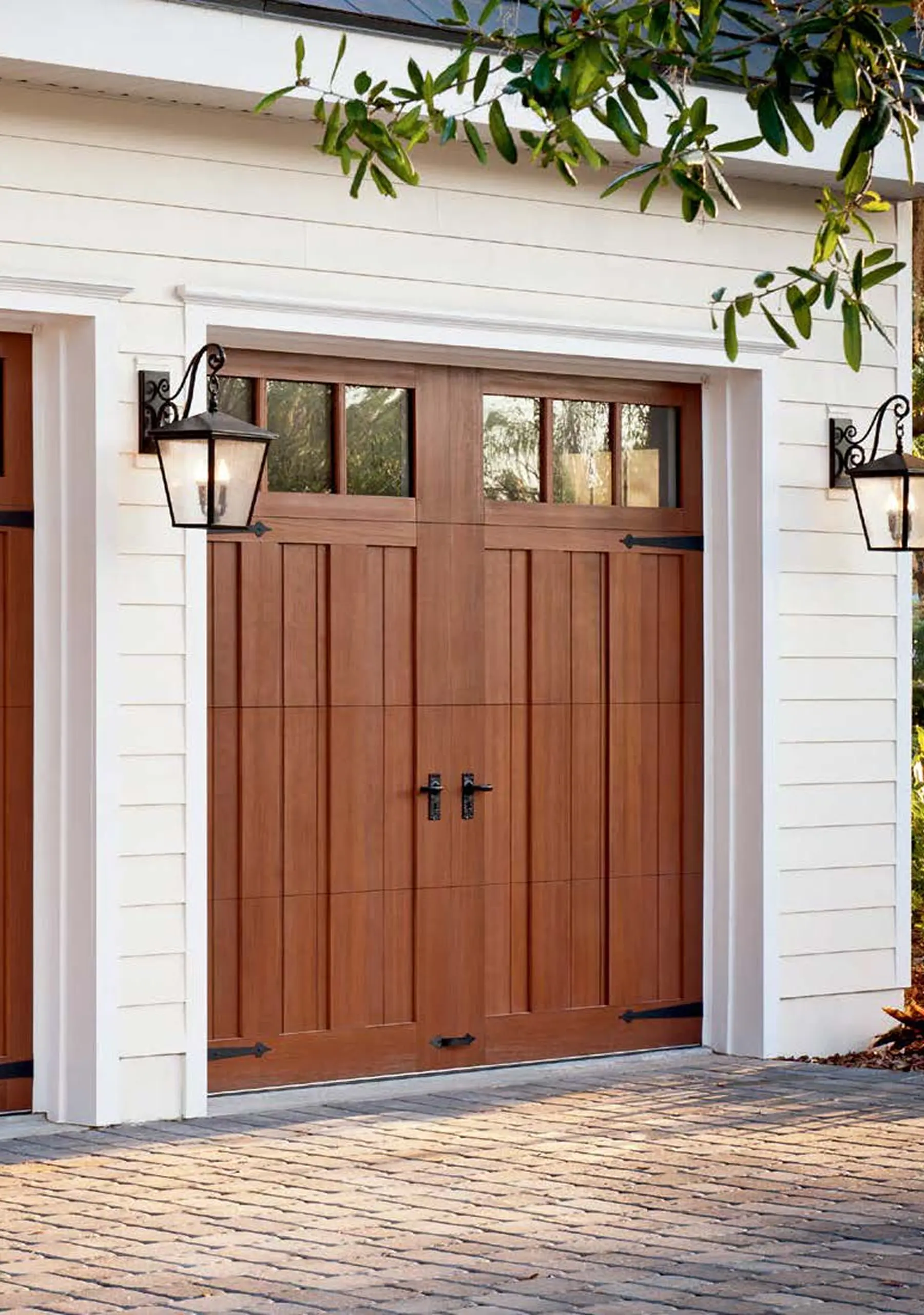 Residential garage door ready for spring and hardware service